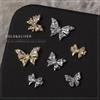 1Pcs Nail Zircon Jewelry Light Luxury Full Diamond Gold Silver 3D Butterfly Bow Metal Nail  Manicure Charms Decoration