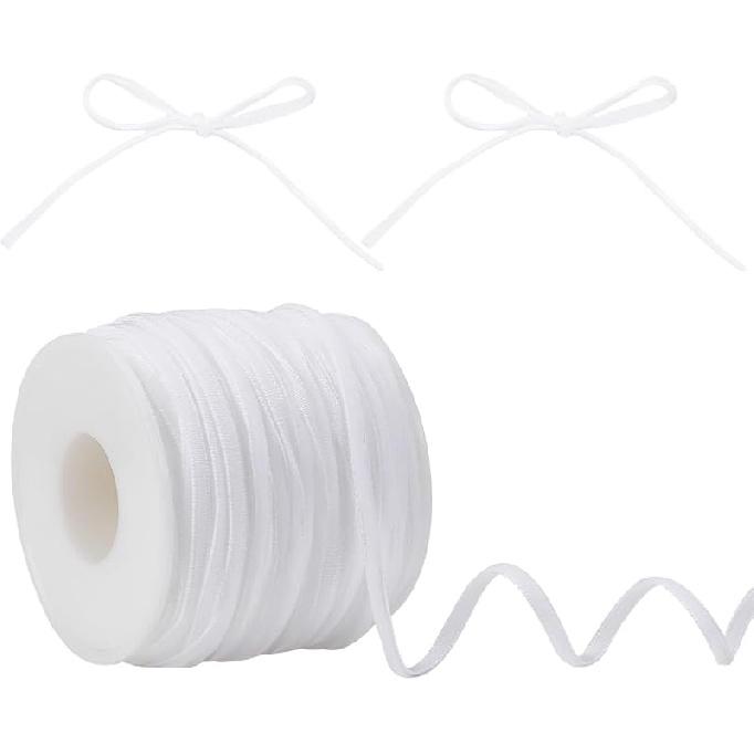 1/8 Inch Thin Velvet Ribbon 50 Yards Vintage Red Ribbon Single Face Velvet Ribbon Spool Fabric Trim for Wedding Invitations Christmas Tree Crafts