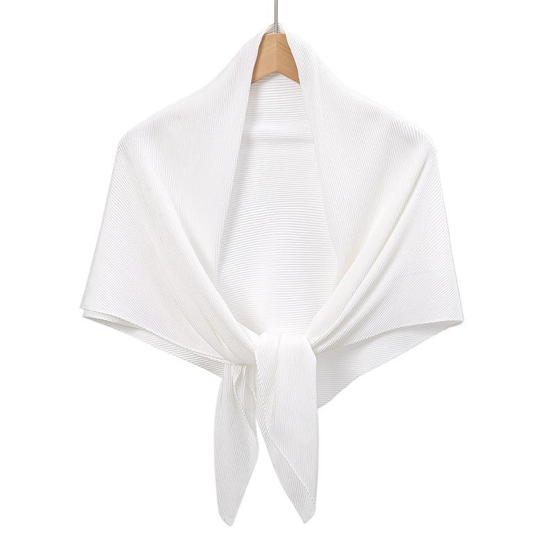 28 Colors Plain Crinkle Square Bubble Silk Pleated Hijab Women's Head Shawl Scarf Muslim Wrinkle Kerchief Solid Ramadan Stole