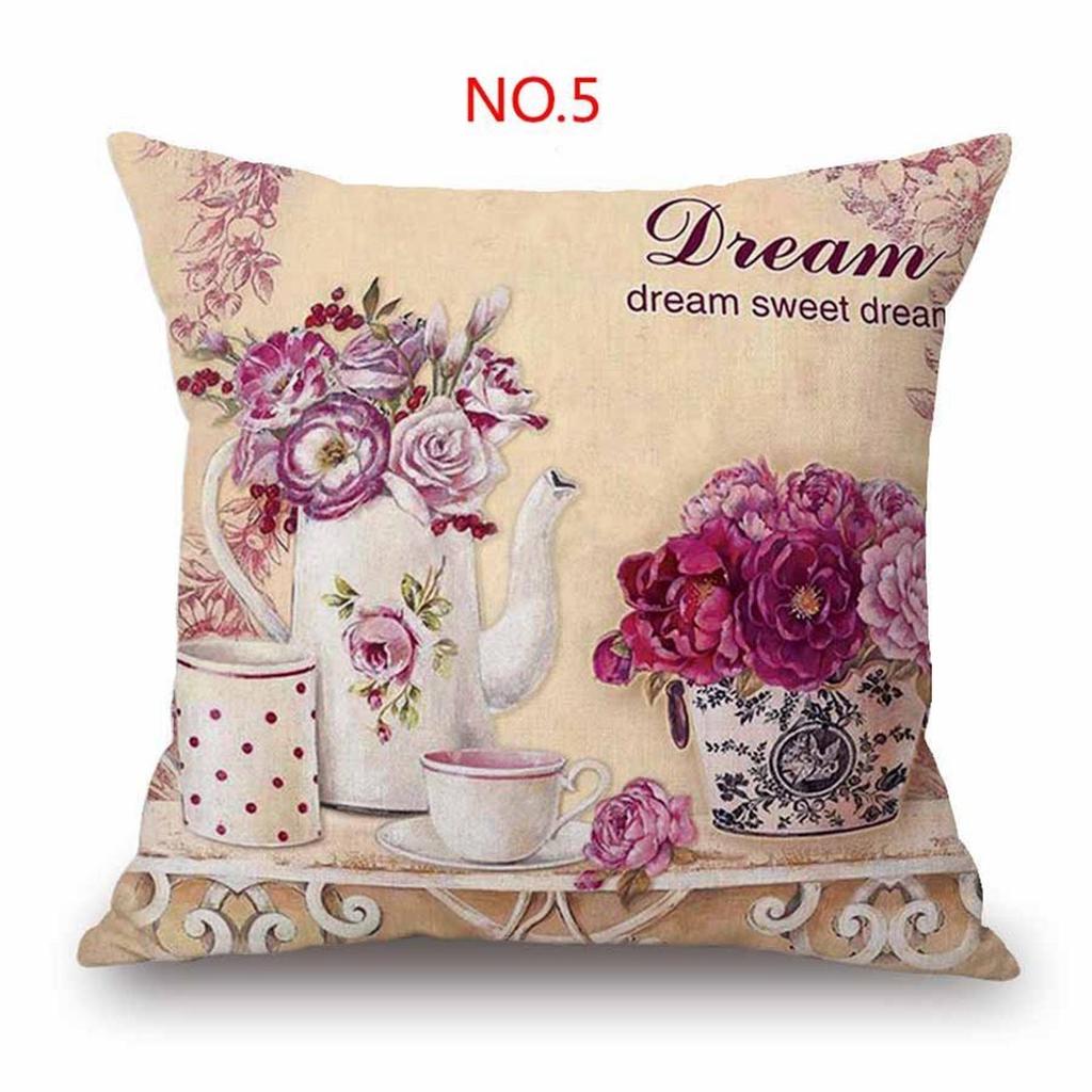 Elegant Nordic Flowers Cushion Cover Made of Cotton Linen for Home Decors