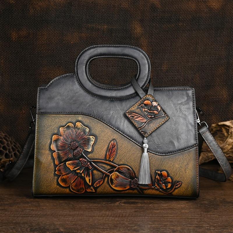 Leather Bag 2020 Ladies Bag Johnature Luxury Handbag Vintage