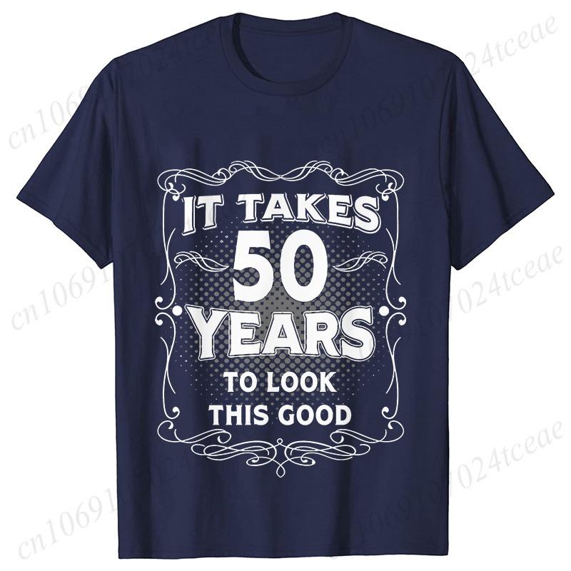 Summer Fashion Men's T-Shirt Funny 50th Birthday 3D Printed Short Sleeve Tops Unisex Casual Loose Oversize Outdoor Clothing