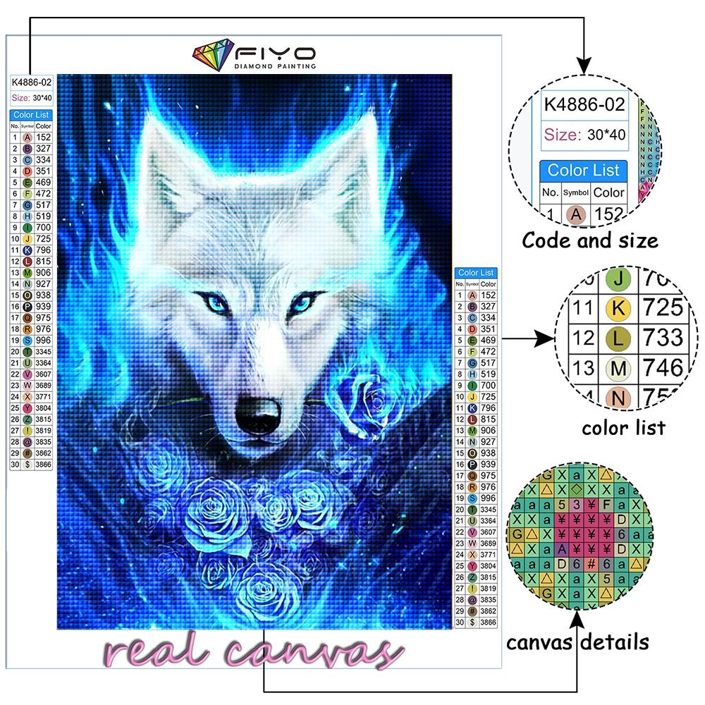 5D Diy Diamond Painting Animal Wolf Cross Stitch Full Diamond Embroidery Mosaic