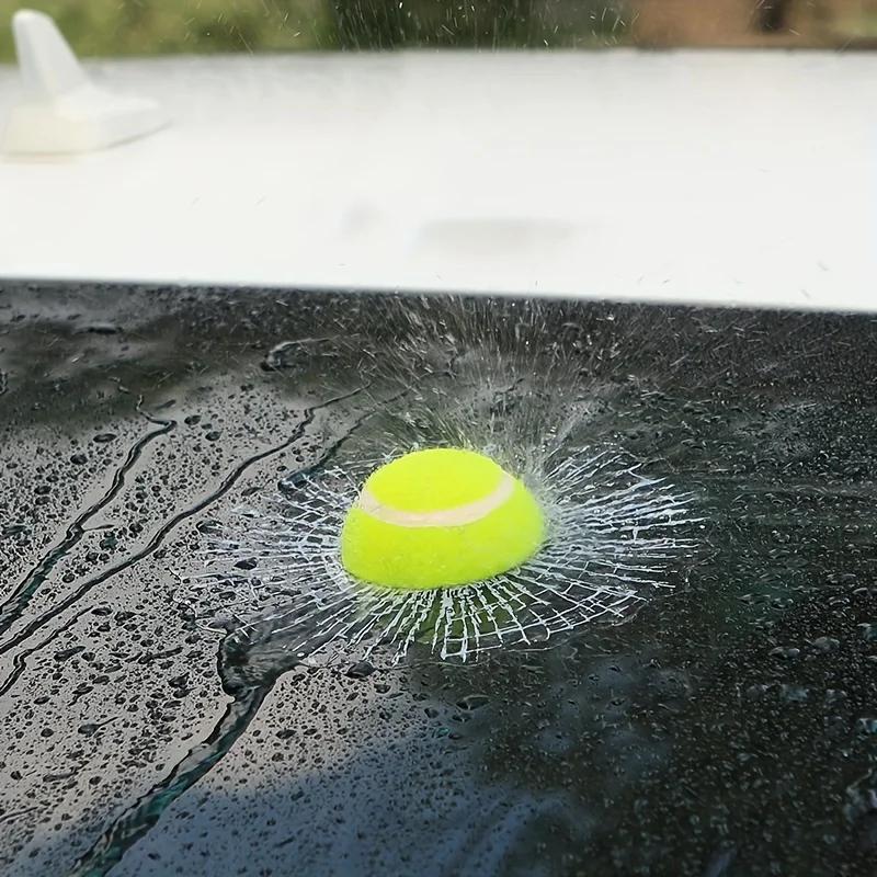 3D Tennis Prank Tricky Broken Glass Sticker Car Window Ball Hits Self Adhesive Funny Car Stickers