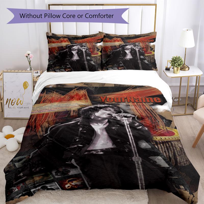 Michael Jackson 180 Customize Your Name Bedding Set Breathable Duvet Cover with Pillowcases Home Decoration Birthday Gift