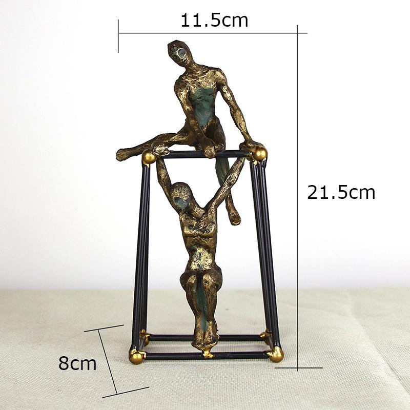 Статуэтка абстрактные фигуры Акробат Украшения Настольное украшение Минималистичный Современный Персонаж Скульптура из смолы Эстетическое украшение для комнаты