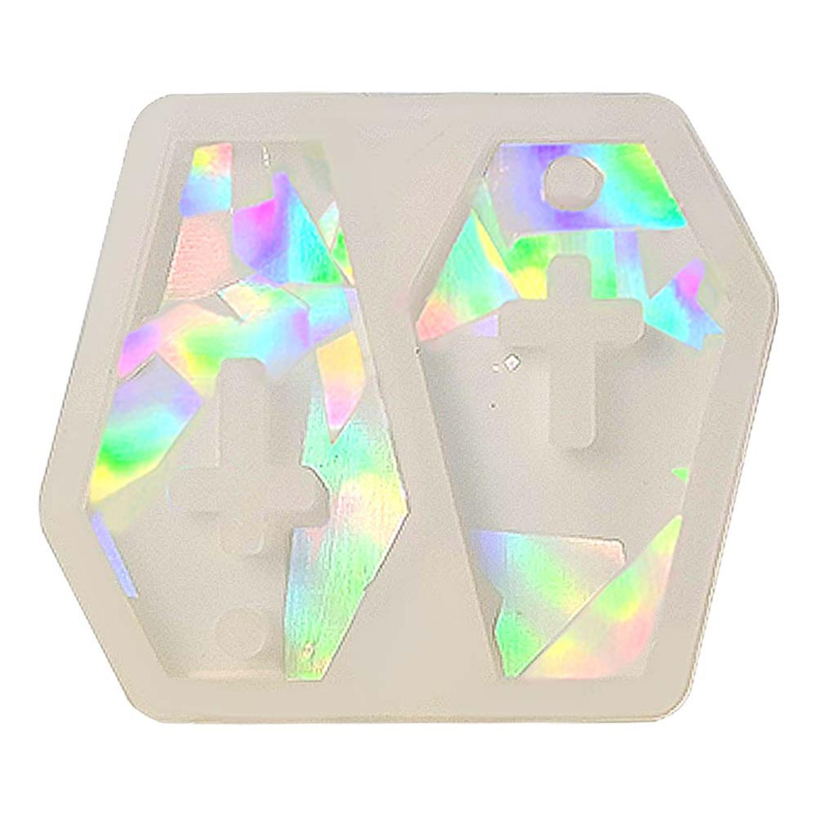 Light and Shadow Holographic Silicone Mold Epoxy Resin Casting Keychain Cross Decorative Pendant Earrings Mold DIY Craft чистый