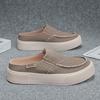 Thick Bottom Closed Toe Slides Half Shoes For Men Mules Platform Board Shoes Backless Loafers Slippers Semi-Drag Casual Shoes