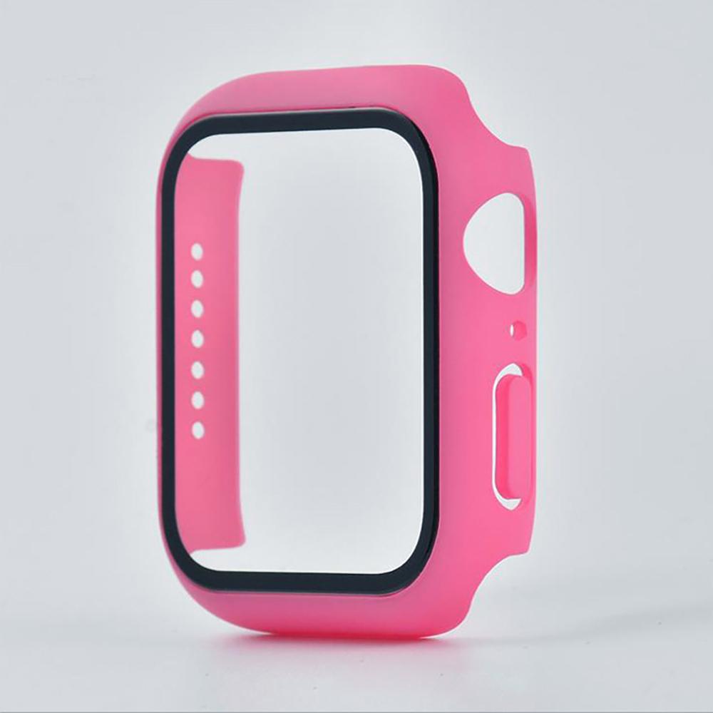 Tempered Glass+cover For Apple Watch 9 8 41mm 45mm 42mm 38mm PC Bumper Screen Protector Case iWatch Series 7 6 5 4 Se 44mm 40mm