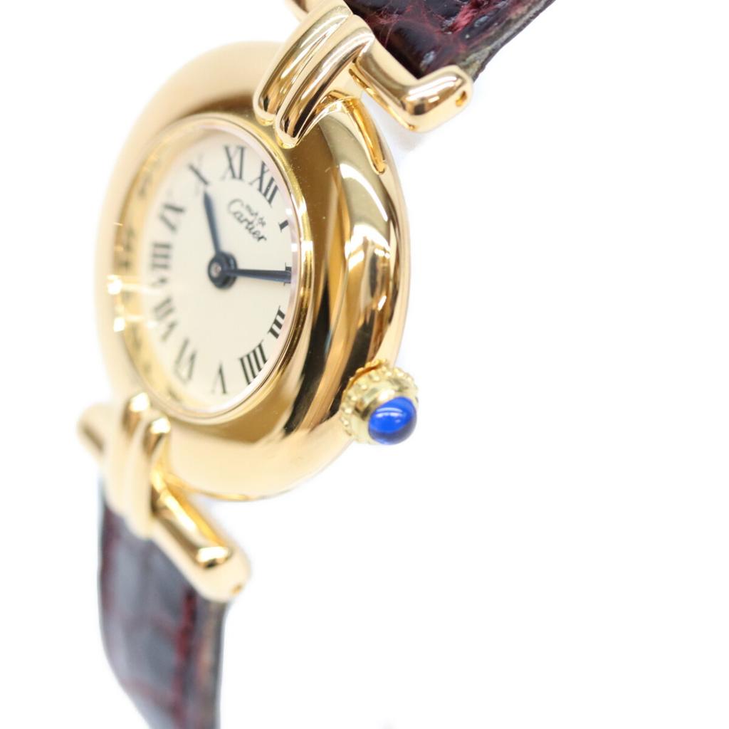 Cartier 1995 W1000654 925 Must Colise Vermeil SM Ivory Dial Quartz Leather Watches Gold/Ivory dialUsed