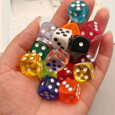 10-30pcs Transparent Acrylic 6-Sided 14mm Dice Club/Party/Family Board Game Drinking Dice Six Sided Sieve Interactive Toy
