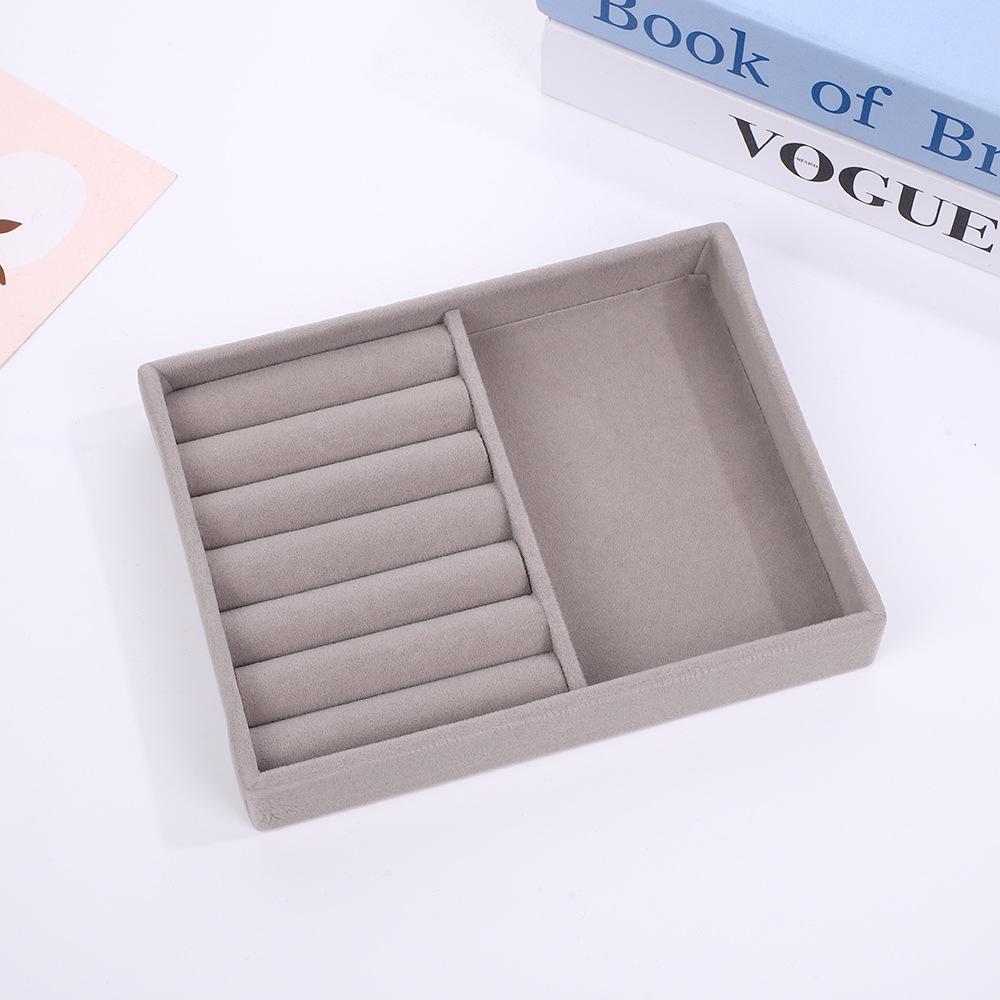 Velvet Jewelry Box – Ring and Earring Tray with Bracelet Compartment