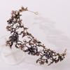 Flower inlaid black diamond pearl baroque bridal crown Korean wedding and birthday headband headband accessories