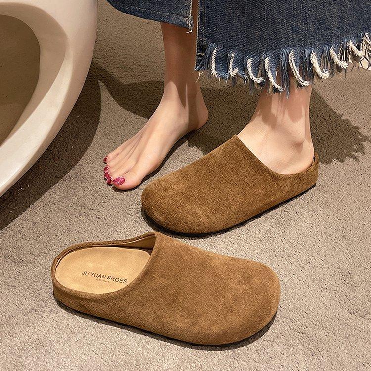 Comfort Is Everywhere, Intimate, Always In the Cow Suede (matte Leather) Flat Bottom Heel (3-5cm)