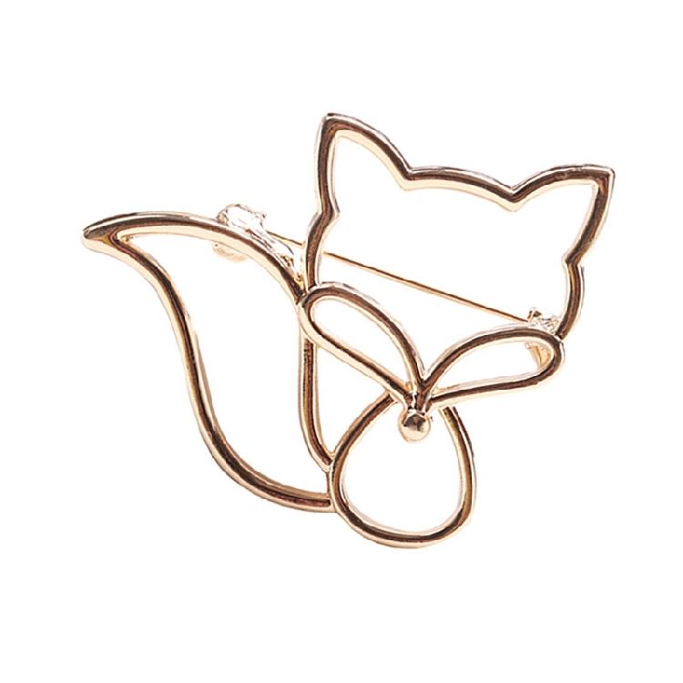Stylish Hollow Foxes Brooch Pin Casual Brooches Alloy Texture Suitable for Women Casual and Formal Wear Various Occcasion