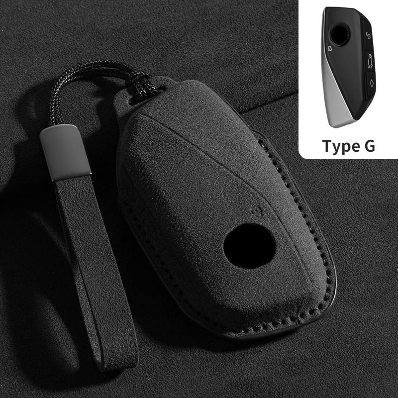 

Suede Leather Car Remote Key Case Cover Shell For BMW 7 Series G70 G09 XM U06 G81 M3 i7 X7 G07 LCI iX I20 X1 U11 Protector Fob