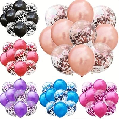 10Pcs 12 Inch Latex Balloons and Colored Confetti Balloons For Birthday Party Wedding Baby Shower Decoration