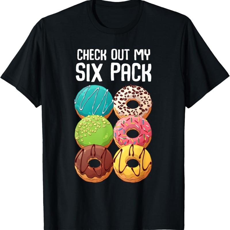 

Check Out My Six Pack Donut Funny Gym T Shirt - Men s Summer Cotton Graphic Tee S разноцветный