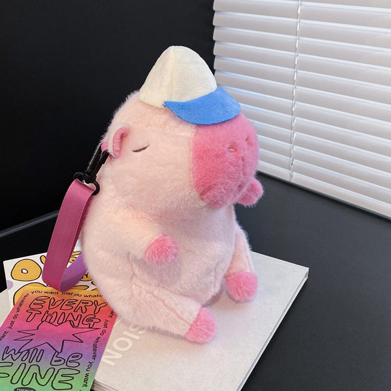Capybara Plush Backpack Kawaii Plush Doll Fur Bag Children'S Bag Shoulder Bag Mini Backpack Gifts For Girlfriend