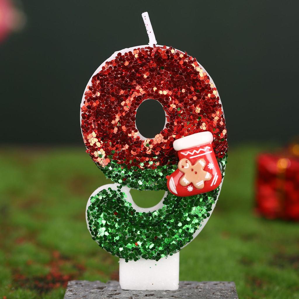 Handmade Birthday Candles: Christmas Stocking Style Cake Toppers for First Birthdays