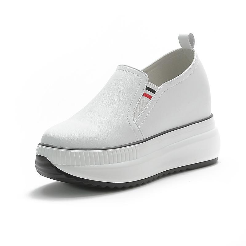 Trend autumn new women's shoes platform rockers inner height increase leisure sports breathable hole shoes