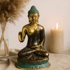 Brass Sitting Buddha Statue With Hand Up