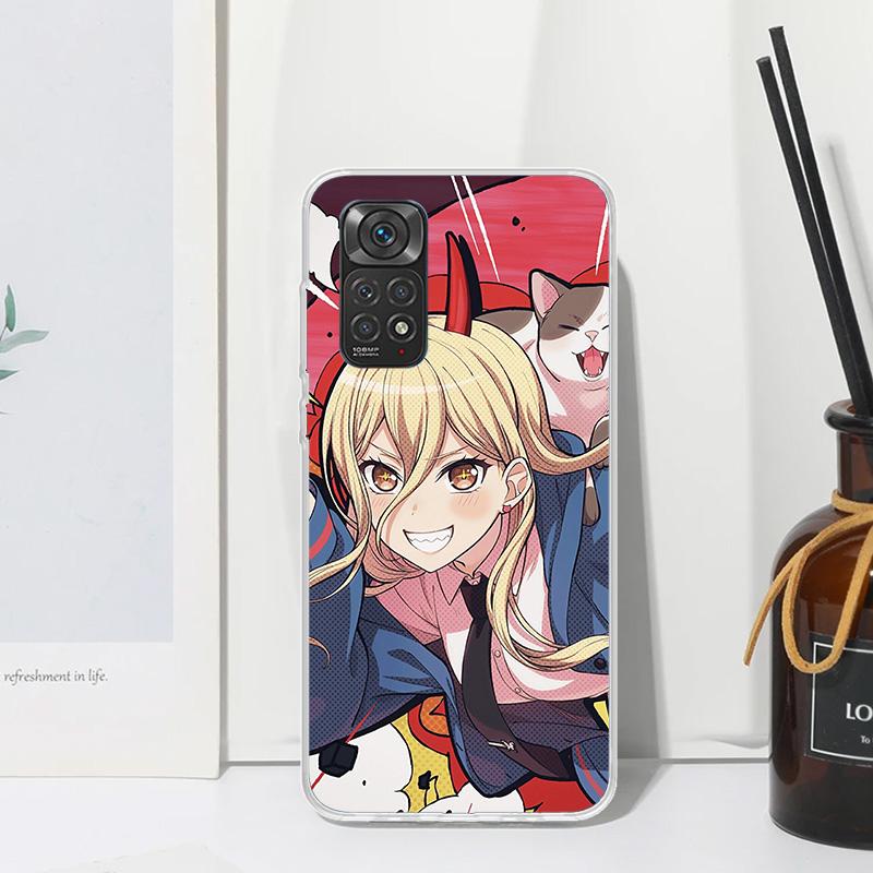

C-Chainsaw Mans Power Phone Case For Xiaomi Redmi Note 15 13 14S 14 Pro Plus 12S 11S 10S 12 11E 10 11T Art Fundas Back Cover Red Redmi Note 10 Pro 4G