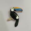 Fashion And Exaggerated Design Colorful Enamel Parrot Choker Necklace Vibrant Shiny Gold Accents For Parties Vacations