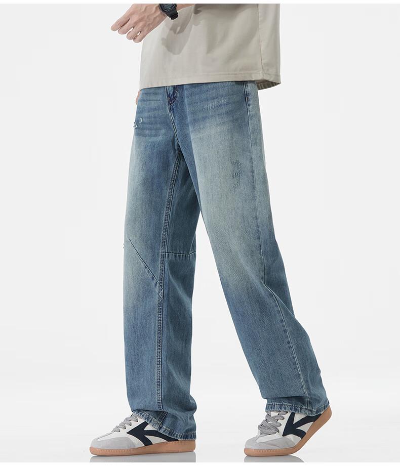 Mark Fairwhale Men's Tencel Lyocell Loose Straight Jeans