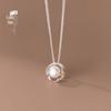 Authentic 999 Pure Silver Pearl Necklace - Elegant French Design Pendant, Perfect Birthday Gift for Girlfriend.