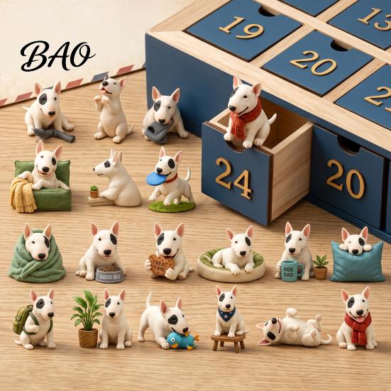 Fun Countdown Calendar for Kids Dog Advent 2026, 24-Day Christmas with 24 Acrylic Lovers Cute Ornaments, Collectible Figures Lovers, Holiday