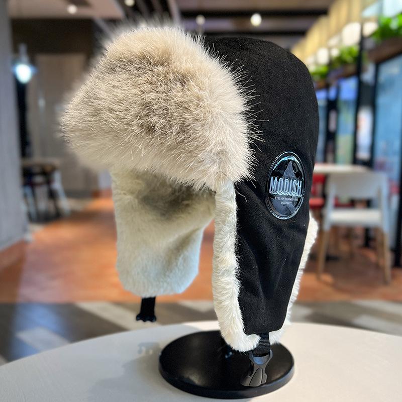 Hat Men's Winter Warm Hat Thickened Ear Protector Cycling Hat Cold-proof Men's Winter Outdoor Middle-aged Women