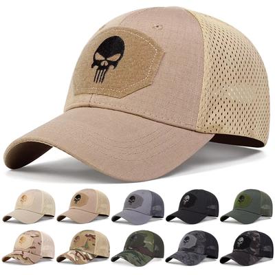 Unisex Skull Embroidery Baseball Net Caps Spring Summer Outdoor Adjustable Casual Hats Dad Hat Sunscreen Hat