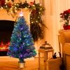 Mini Fiber Optic Tabletop Christmas Tree with Transparent Star Topper YUETJIN 90 Cm High Green Tree