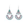 Ethnic Style Retro Bohemian Style Stud Earrings Colored Turquoise Fringed Water Drop Earrings Exotic Personality Niche Earrings