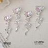 Silver Star Moon & Pink Heart Tassel Nail Rhinestone Ornaments