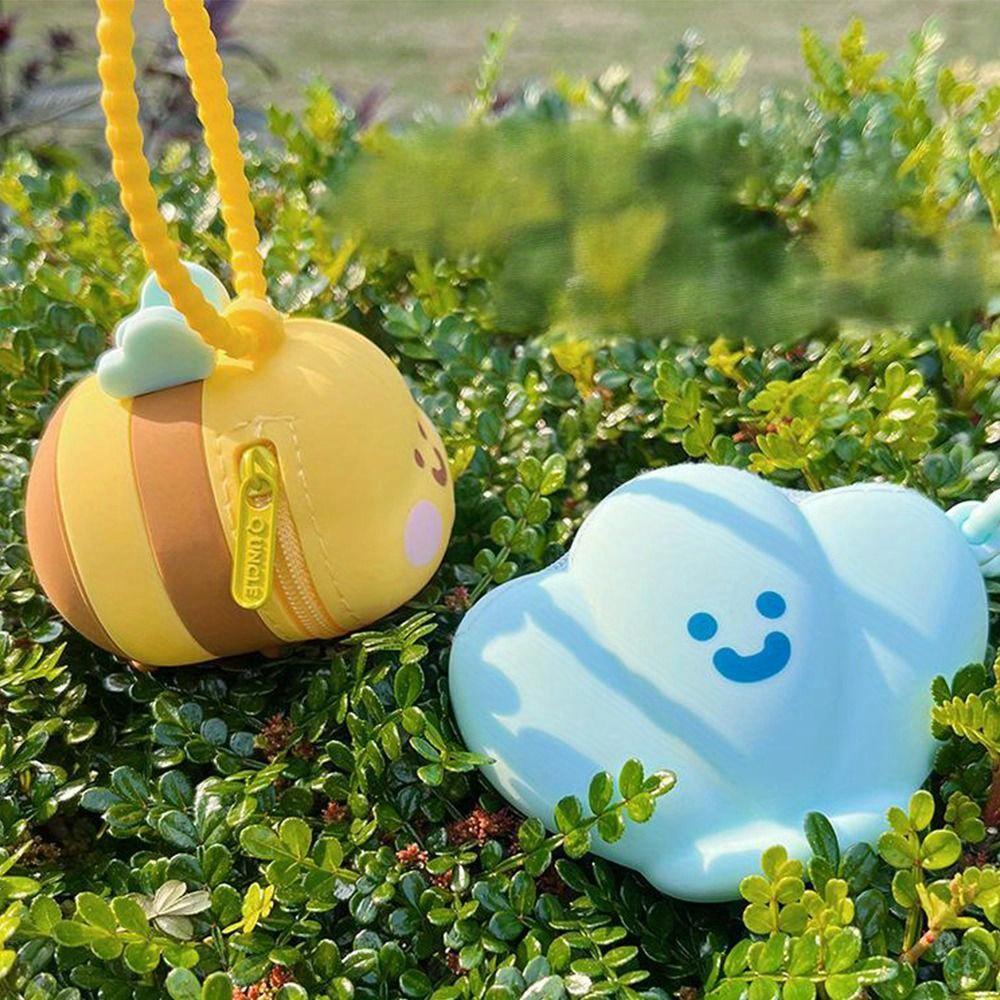 Silicone Earphone Storage Bag Cartoon Shell Bee Silicone Coin Purse Wear-resistant Ultra Light Earphone Cover Gift