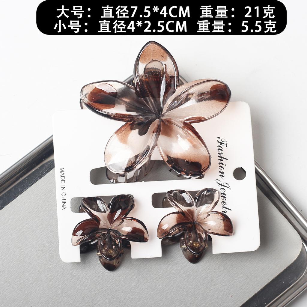 2025 New Egg Flower Grab Clip Retro Color Flower Hair Claw Clip Lady Side Grab Half Grab Back Head Shark