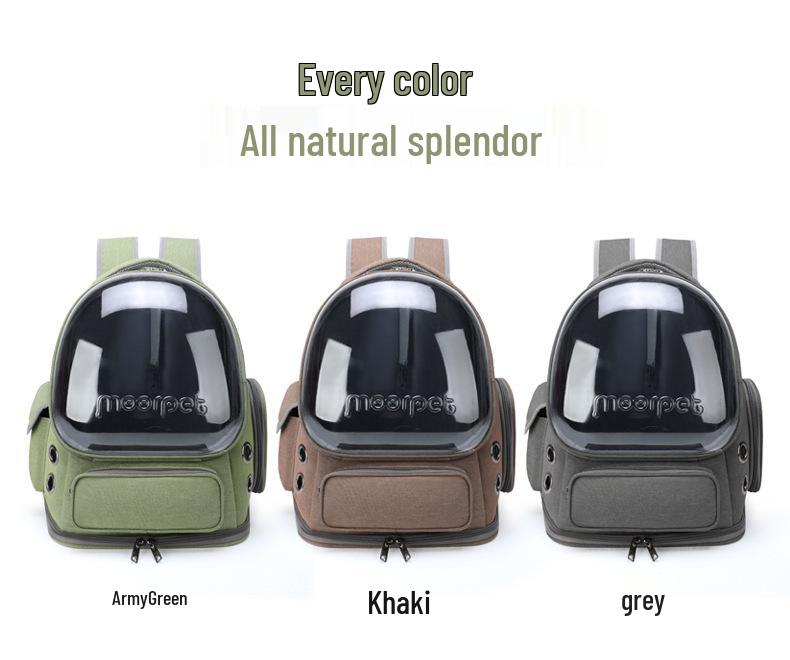 

Дышащий большой рюкзак для питомцев для кошек и собак зелёный