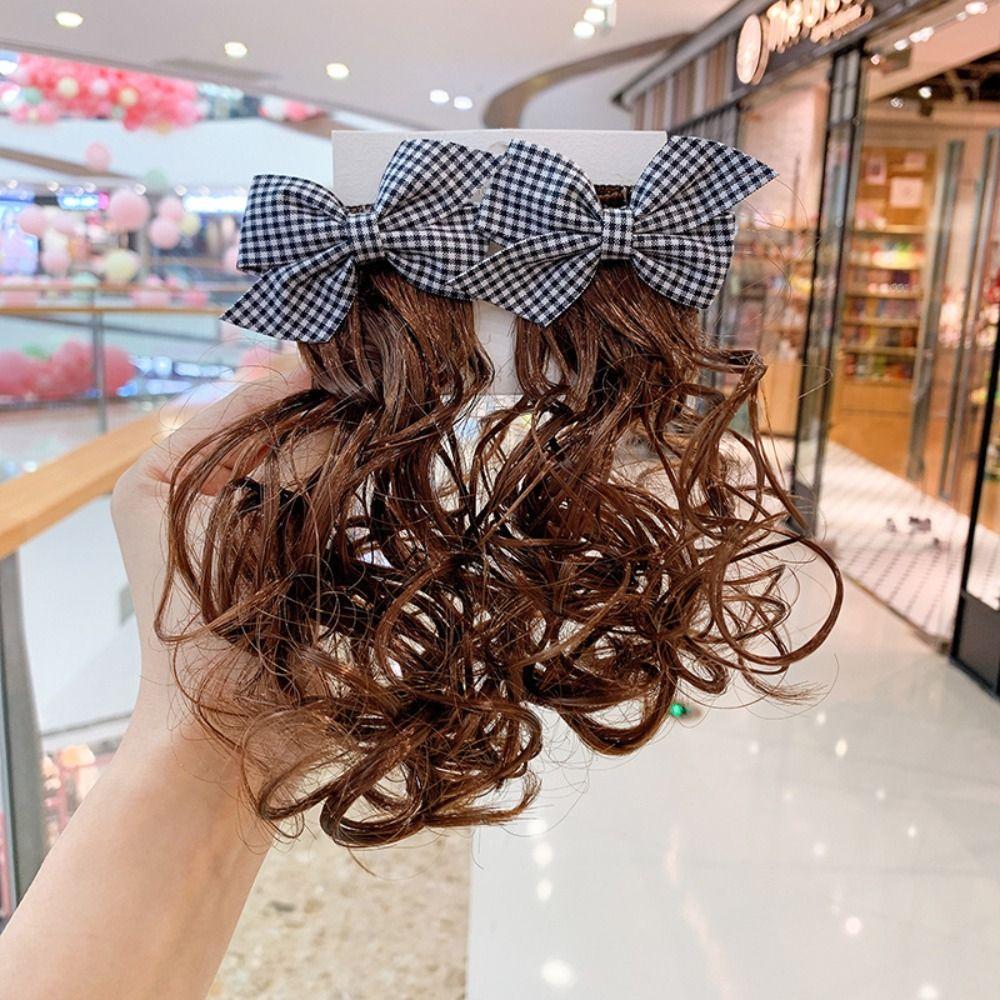 Hair Extension Party Girls Bowknot Hairclip Children's Bow Wig Baby Wig Hairpin Hair Accessories