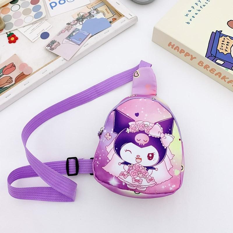 Kuromi Cartoon Kids Coin Wallet With Polyester Lining For Daily School Use