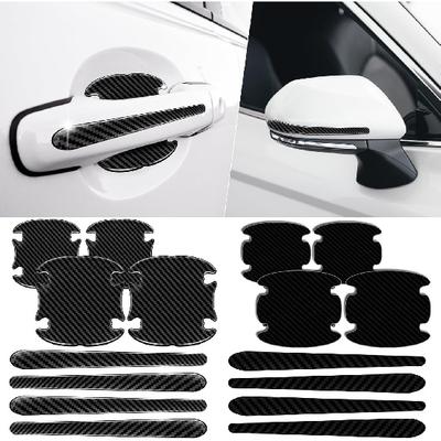 16Pack Car Door Protector - Black Carbon Fiber Door Handle Paint Protection Film, Black Door Handles Interior,Universal for Most Car Handle