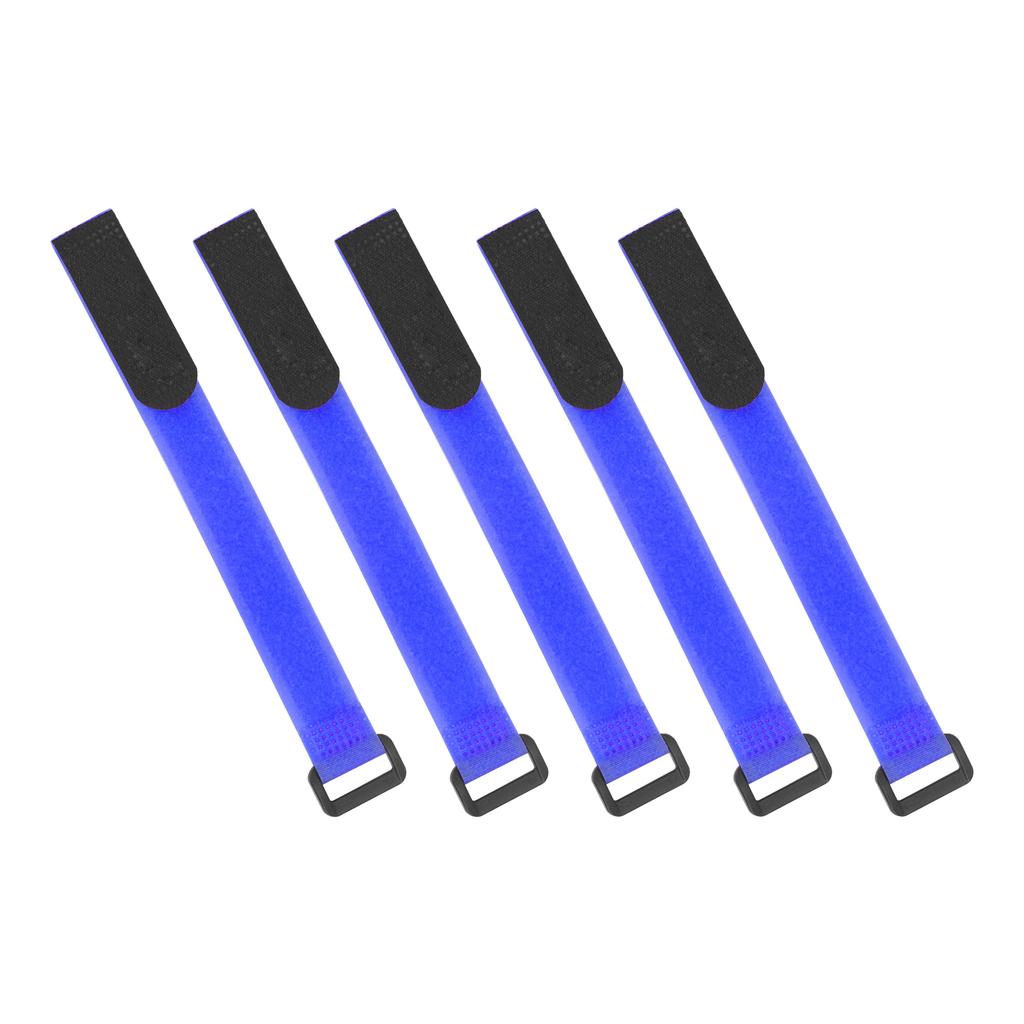 DUUTI 5Pcs 19cm Bicycle Handlebar Strap Bicycle Nylon Hook Loop Fixing Tape Adhesive Strap Bleu