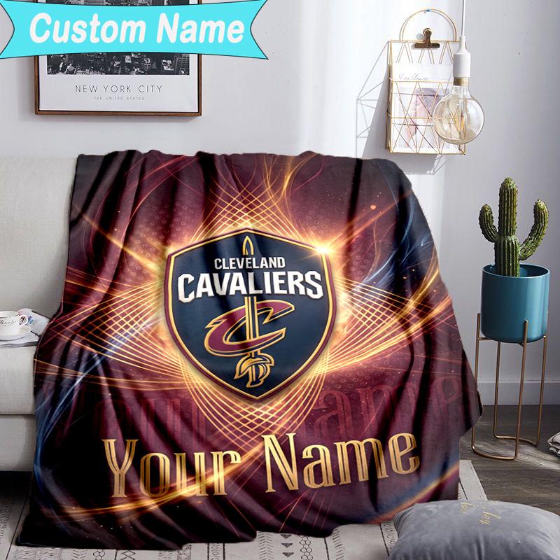 Custom Name Blanket football Cavaliers Logo Blanket Bedding Blanket for Travel, Camping, Living Rooms, Offices, Sofas, Fan Christmas gift