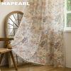 1PC NAPEARL French Retro Floral Printed Curtains Pastoral Style Tassel Edge Semi Blackout Curtains for Bedroom Living Room Window Home Decor