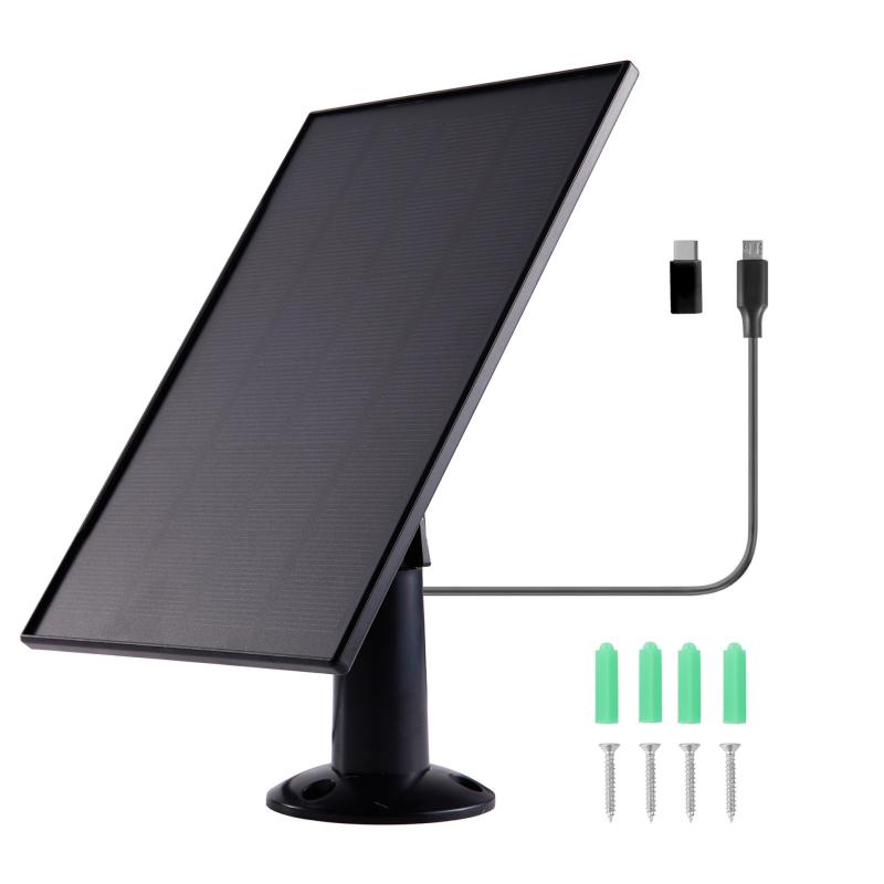 10W 5V Waterproof Solar Charger 2‑in‑1 Micro USB Type‑C Solar Power Supply with 3‑Meter Cable Portable Solar Charger for Sec 4