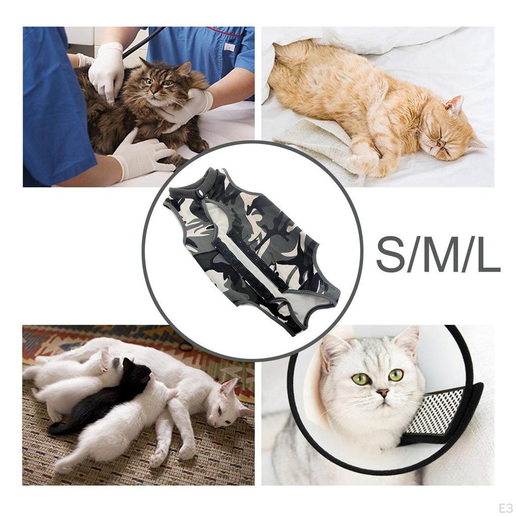 Cat Recovery Suit Full Coverage after Surgery Wear Pet Costume Post Operative Vest for Cats