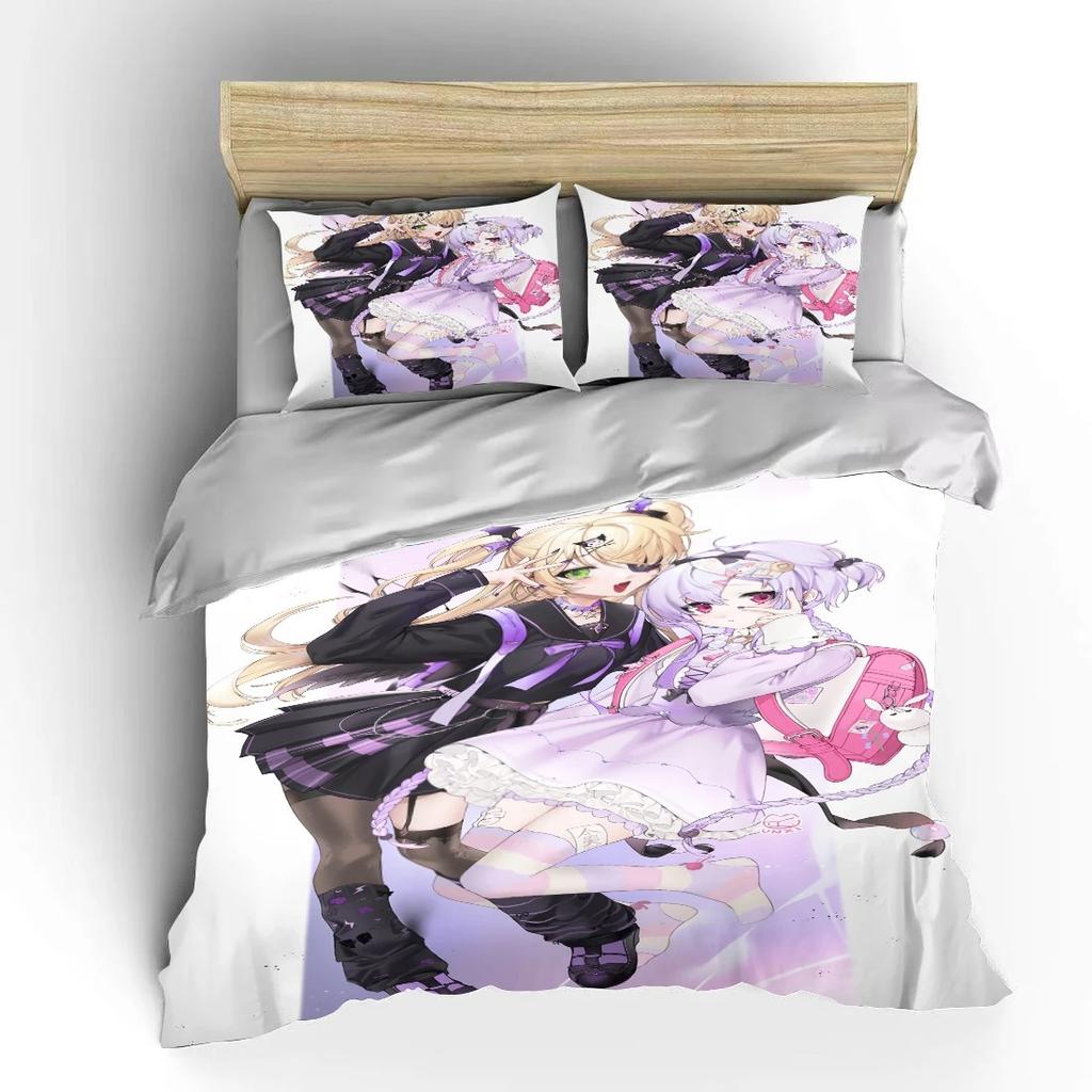 Japanisches 3D Anime Moe Doppelbett Bettbezug Bett Europäische Bettwäschesets Heimtextilien Luxus Kissenbezüge Schlafzimmer Bettwäschesets A