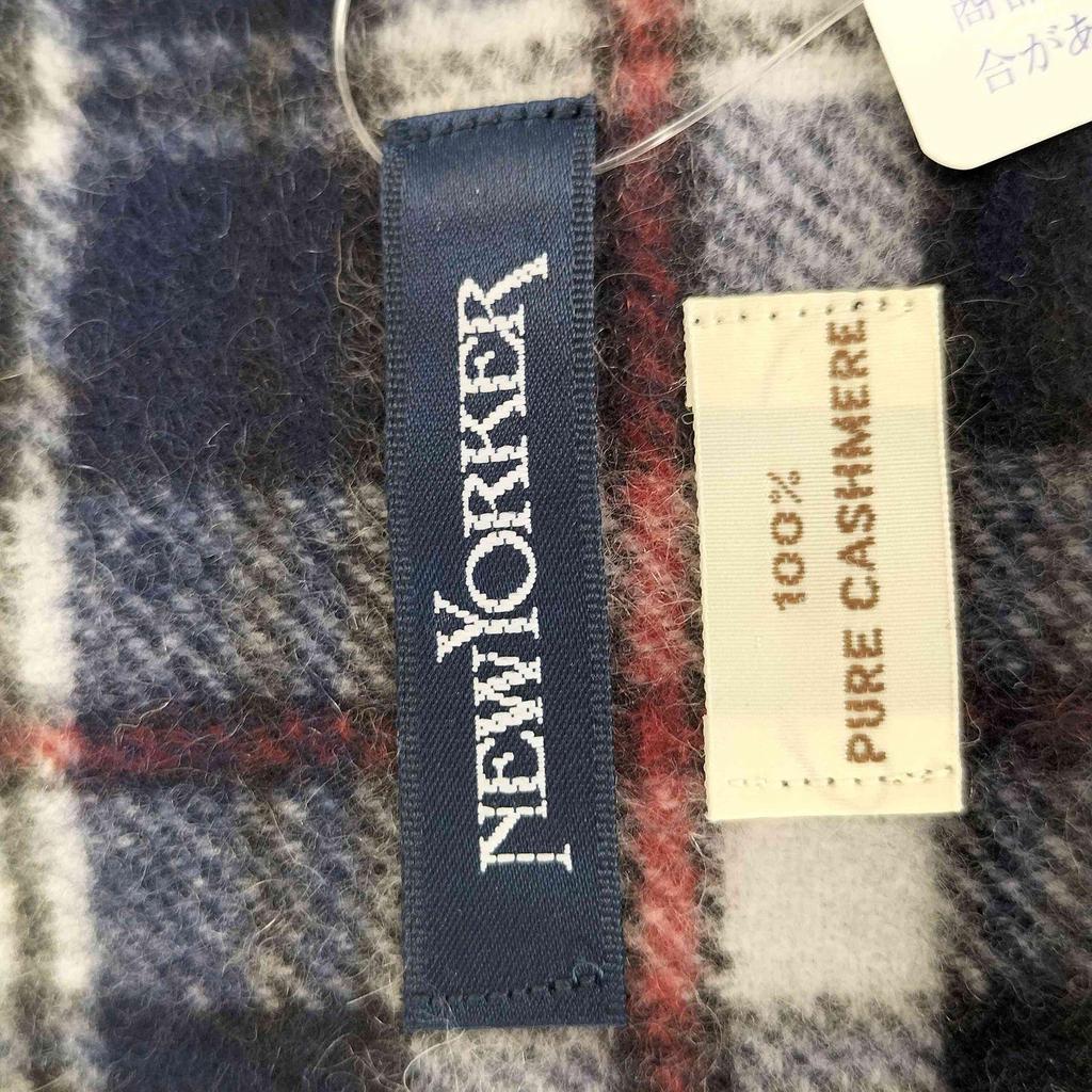 Used NEWYORKER pure cashmere 100% check muffler for women, size not specified
