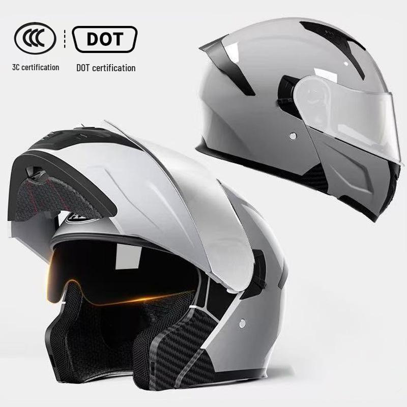 3C Certified Flip-up Motorcycle Helmet for All-Season Use, Unisex, and Universal Fit for Electric Vehicles.
